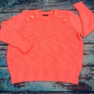 EUC J Crew Women's Neon Sweater with Button Accents